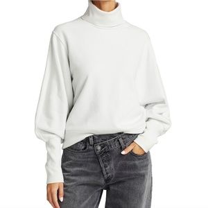 NWT $158 AGOLDE Extended Ribbed Turtleneck in Paper Mache - size XS!